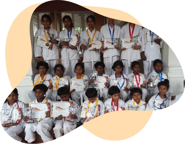 Girls with medals and certificate